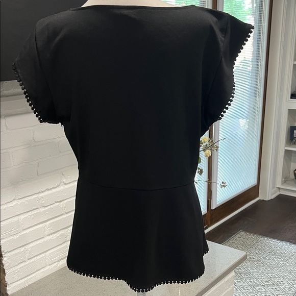 Ann Taylor Elegant Black Blouse with Beaded Trim - Picture 6 of 6